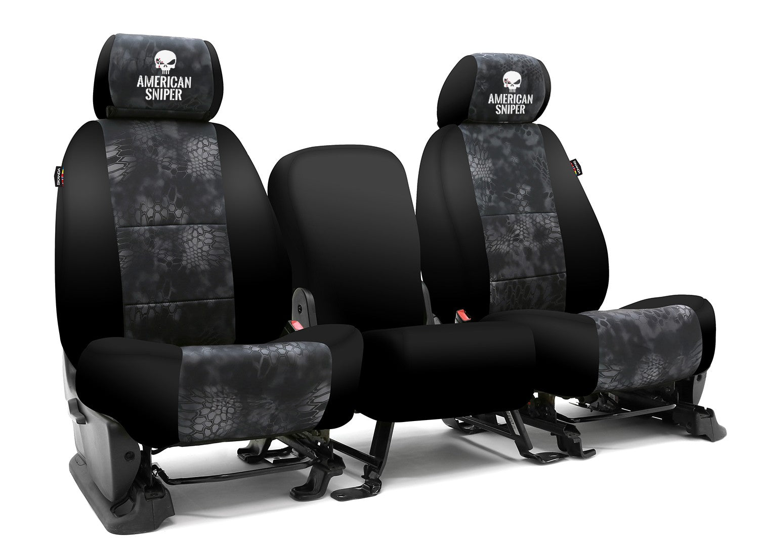 Custom Seat Cover Neosupreme Kryptek With Black Sides w/ American Sniper Logo