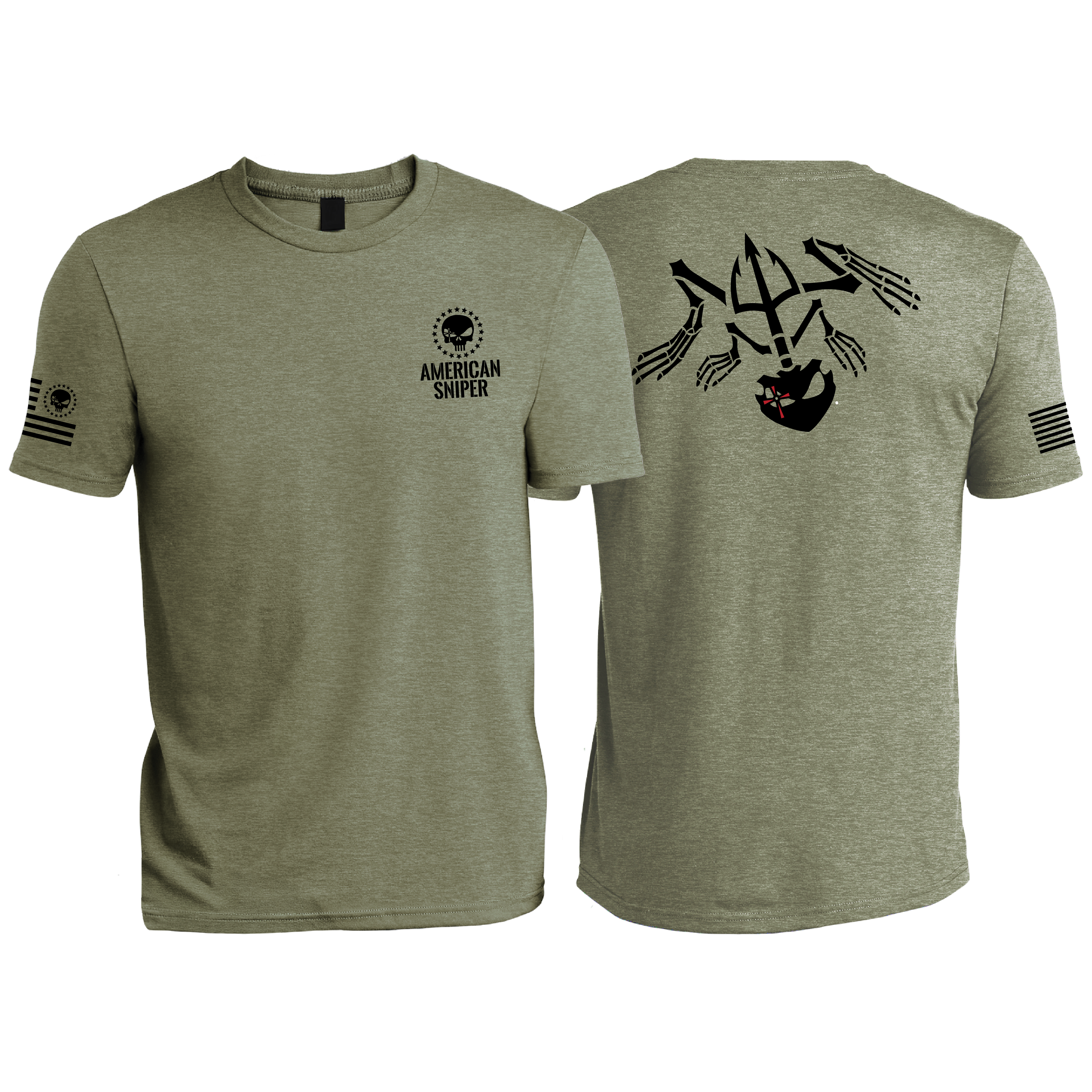 American Sniper Bone Frog Tee – Military Green