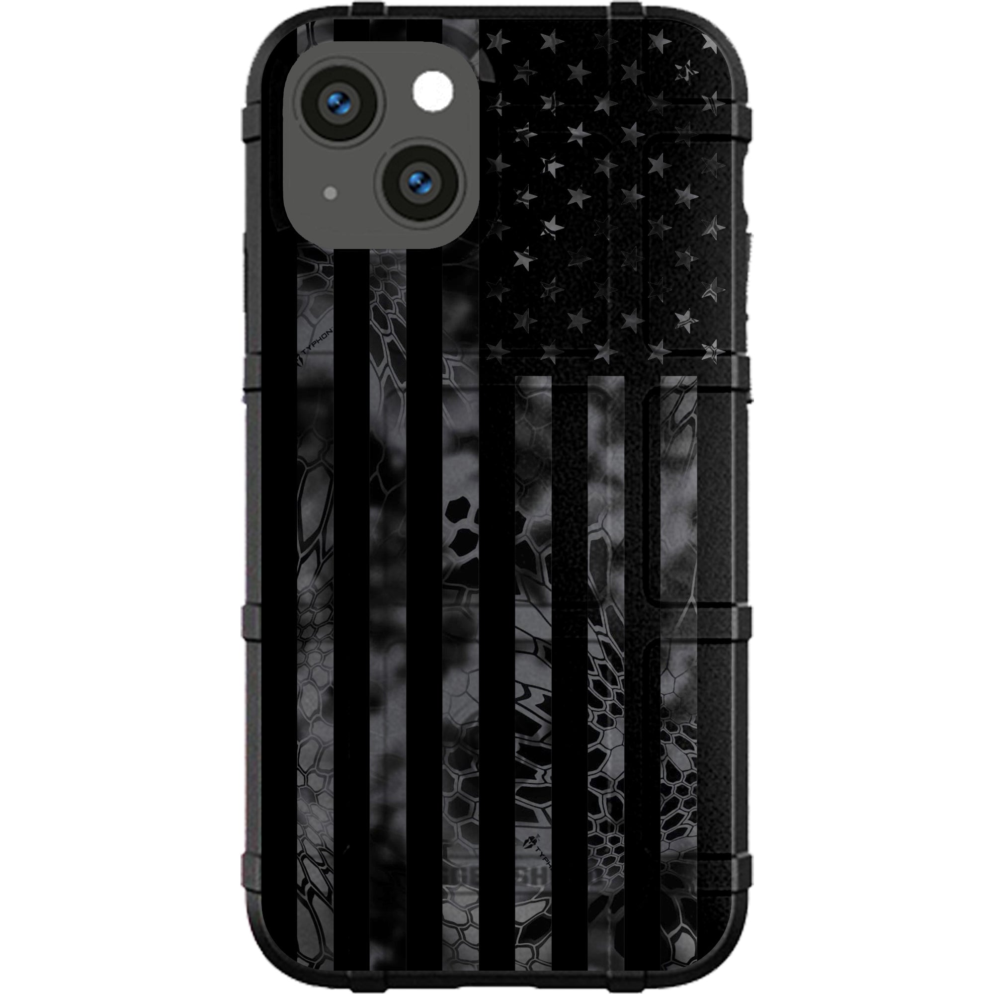 US Flag Subdued over Kryptek Typhon Camouflage Custom Printed Case Design