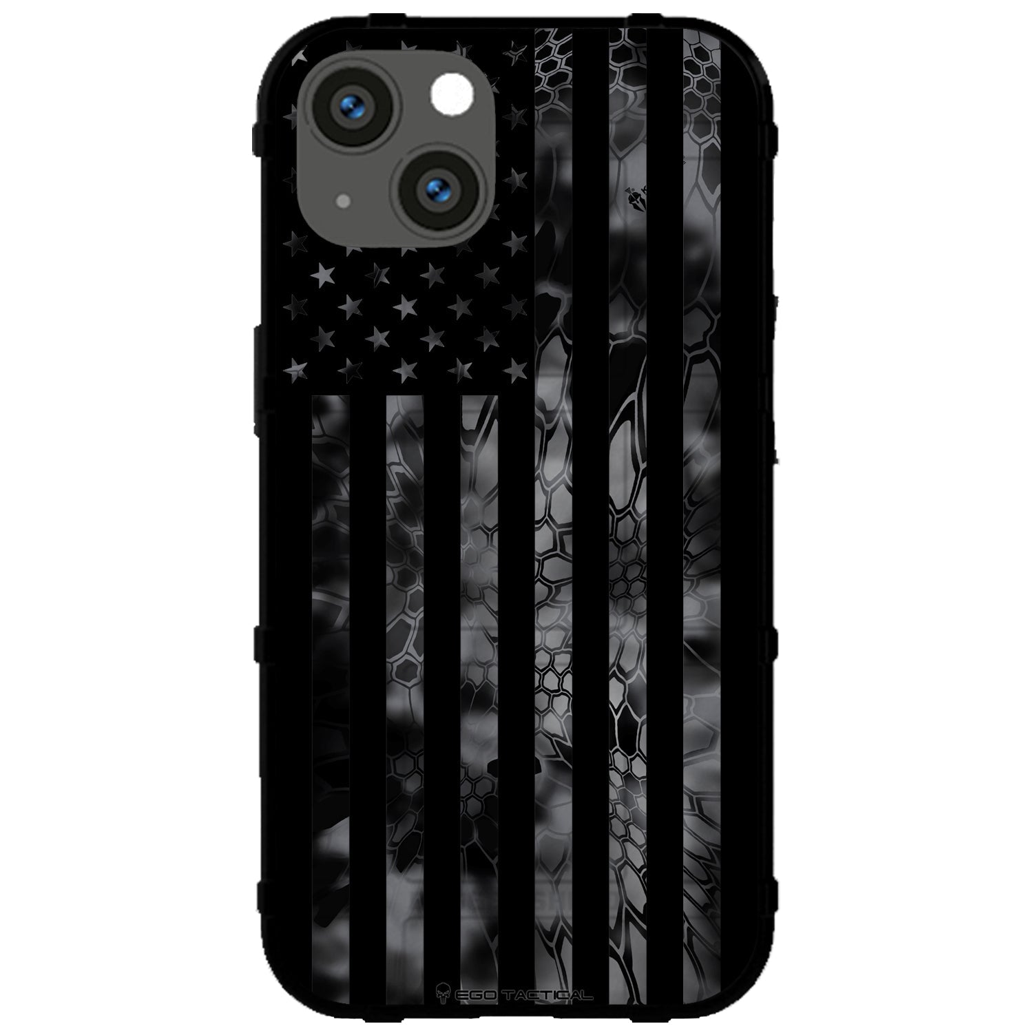 US Flag Subdued over Kryptek Typhon Camouflage Custom Printed Case Design