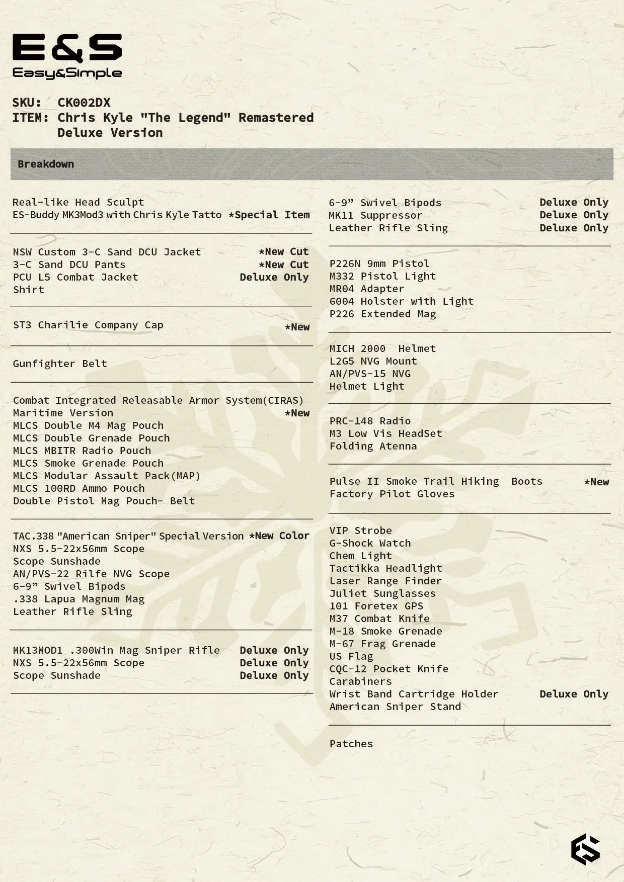 Chris Kyle "The Legend"® Remastered - Deluxe Version - MINT IN BOX