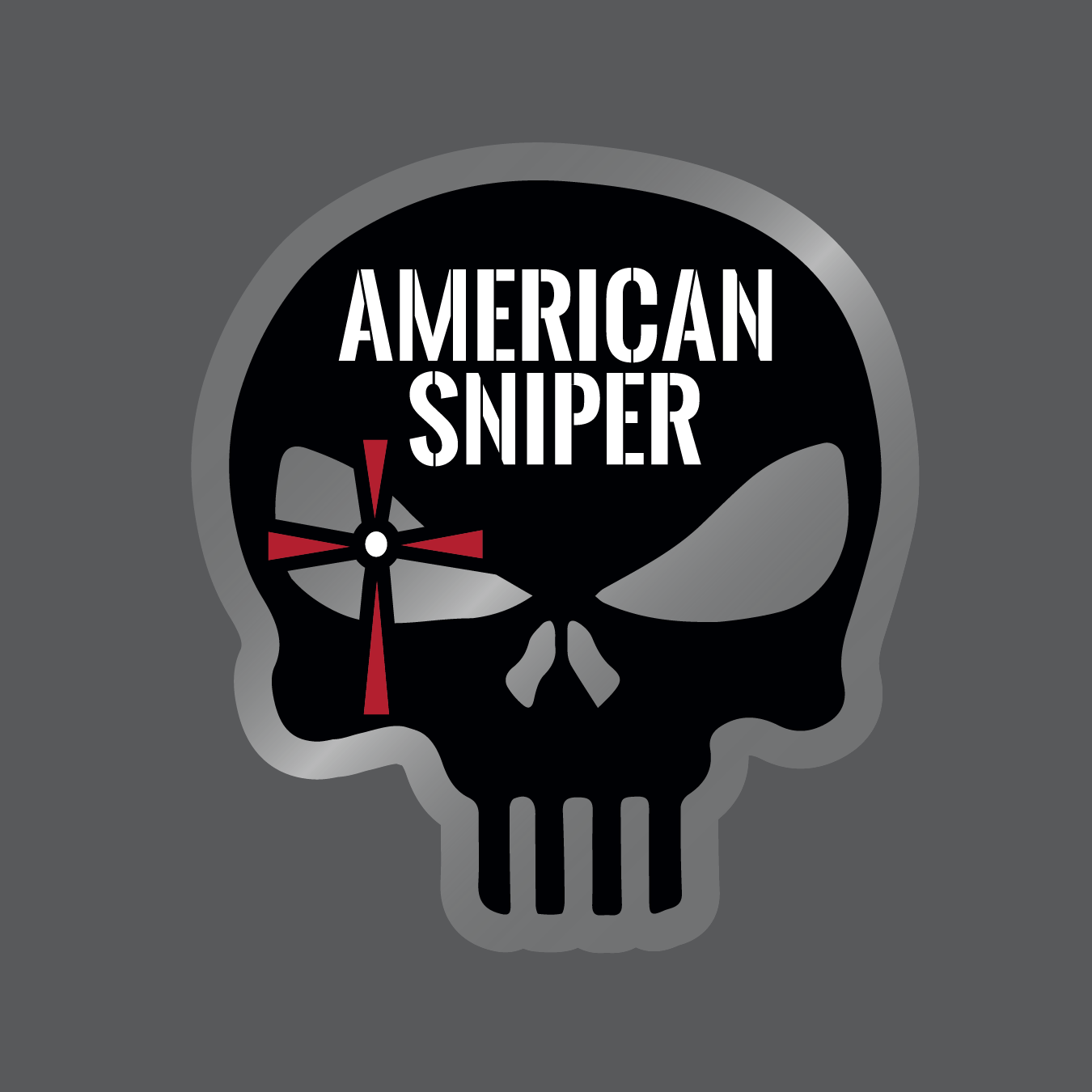 American Sniper Black Skull Decal Sticker