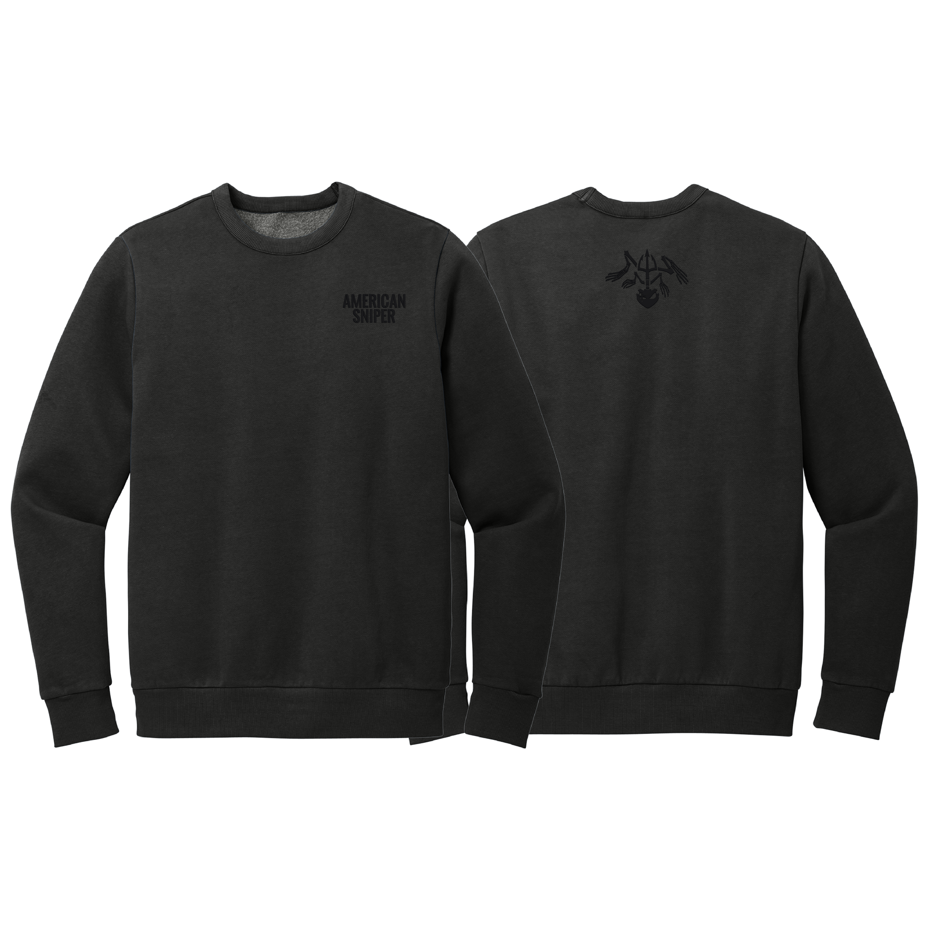 American Sniper Crewneck Sweatshirt – Black on Black