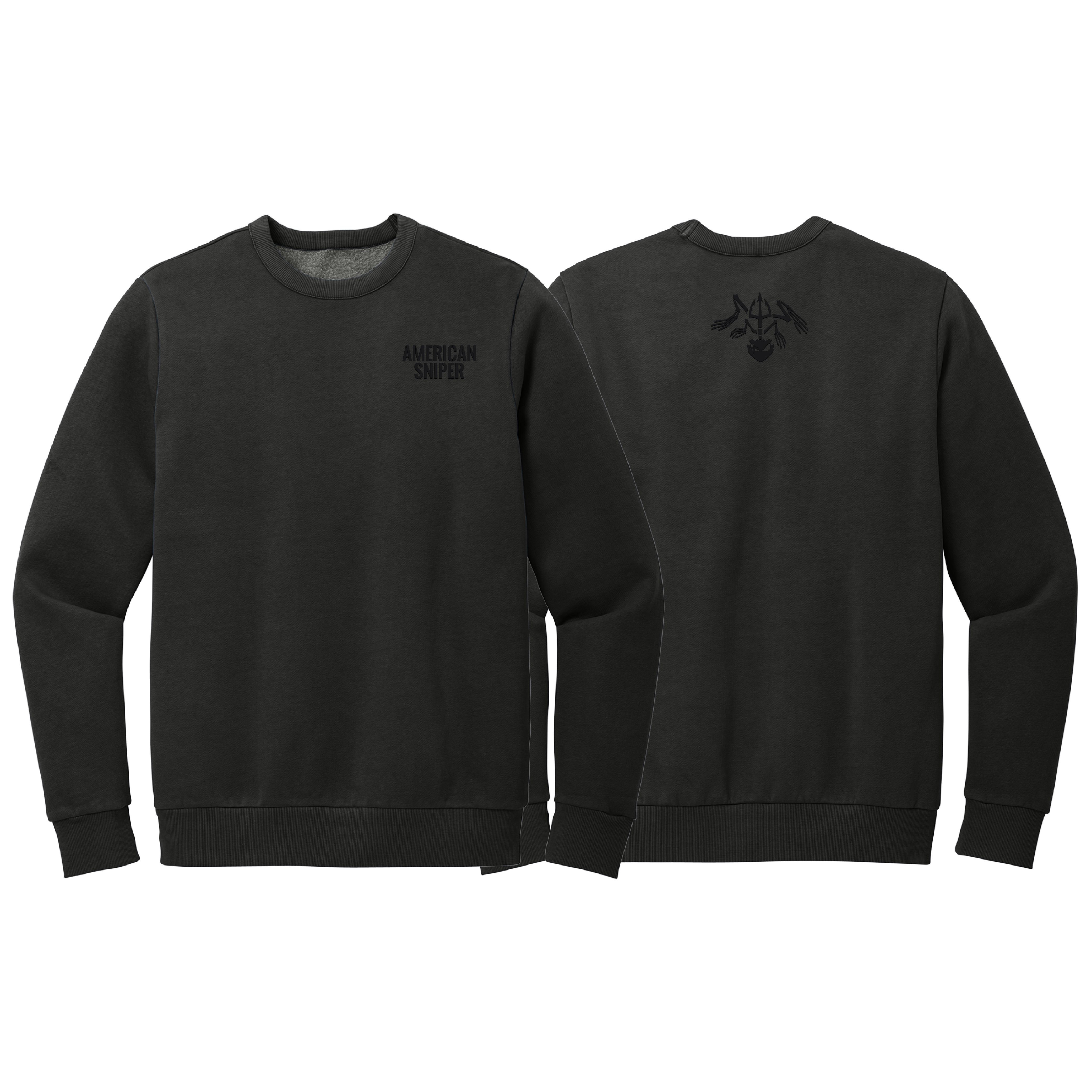 American Sniper Crewneck Sweatshirt – Black on Black