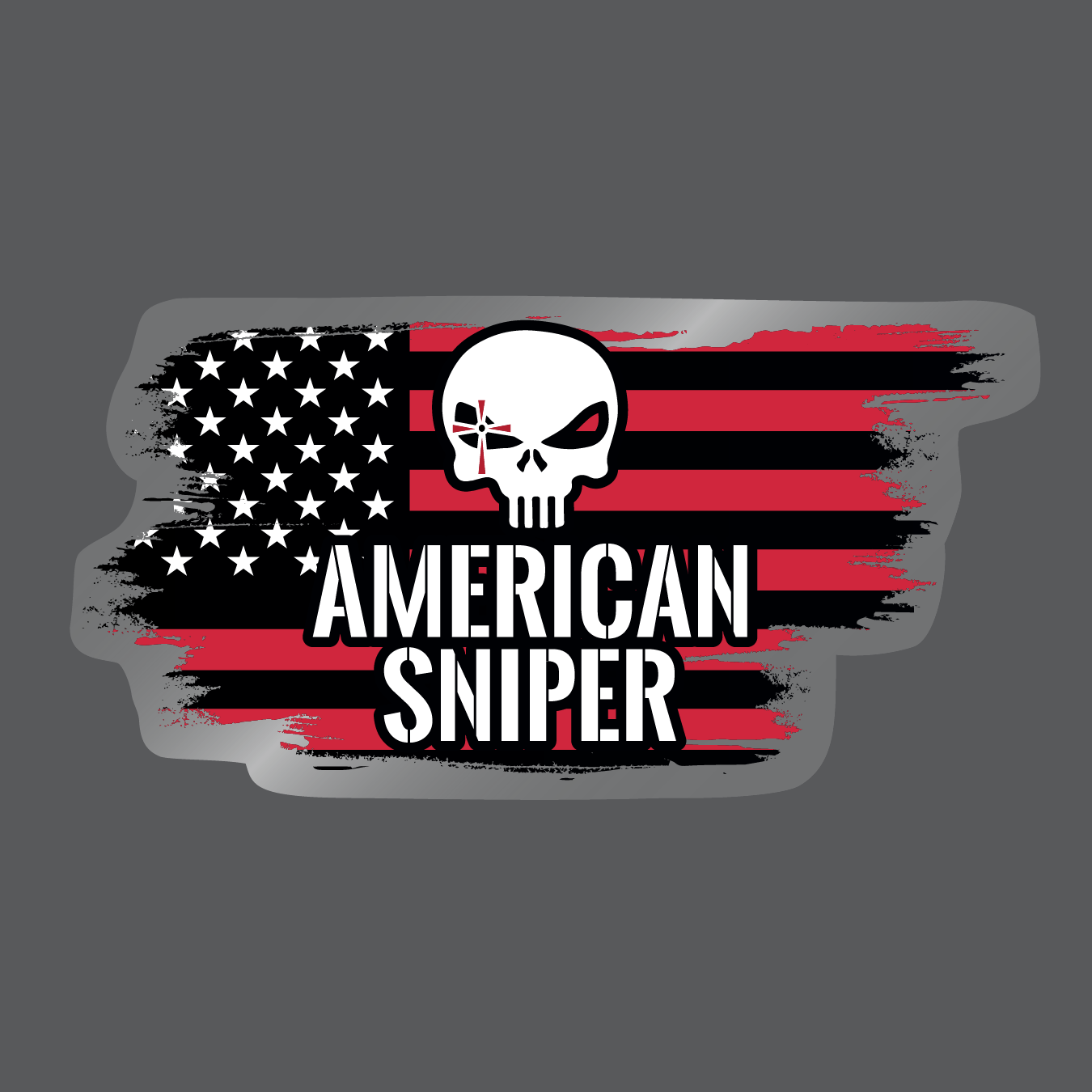 American Sniper American Flag Skull Decal Sticker