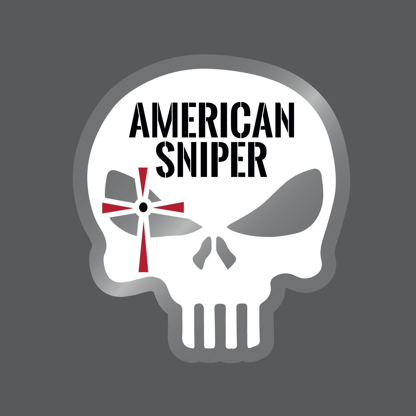 American Sniper White Skull Decal Sticker