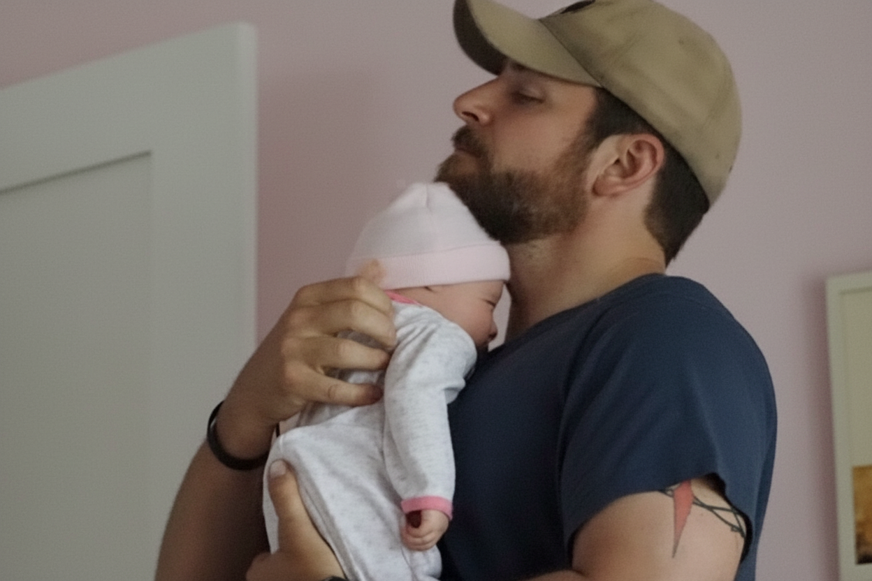 Bradly Cooper holding the famous baby doll