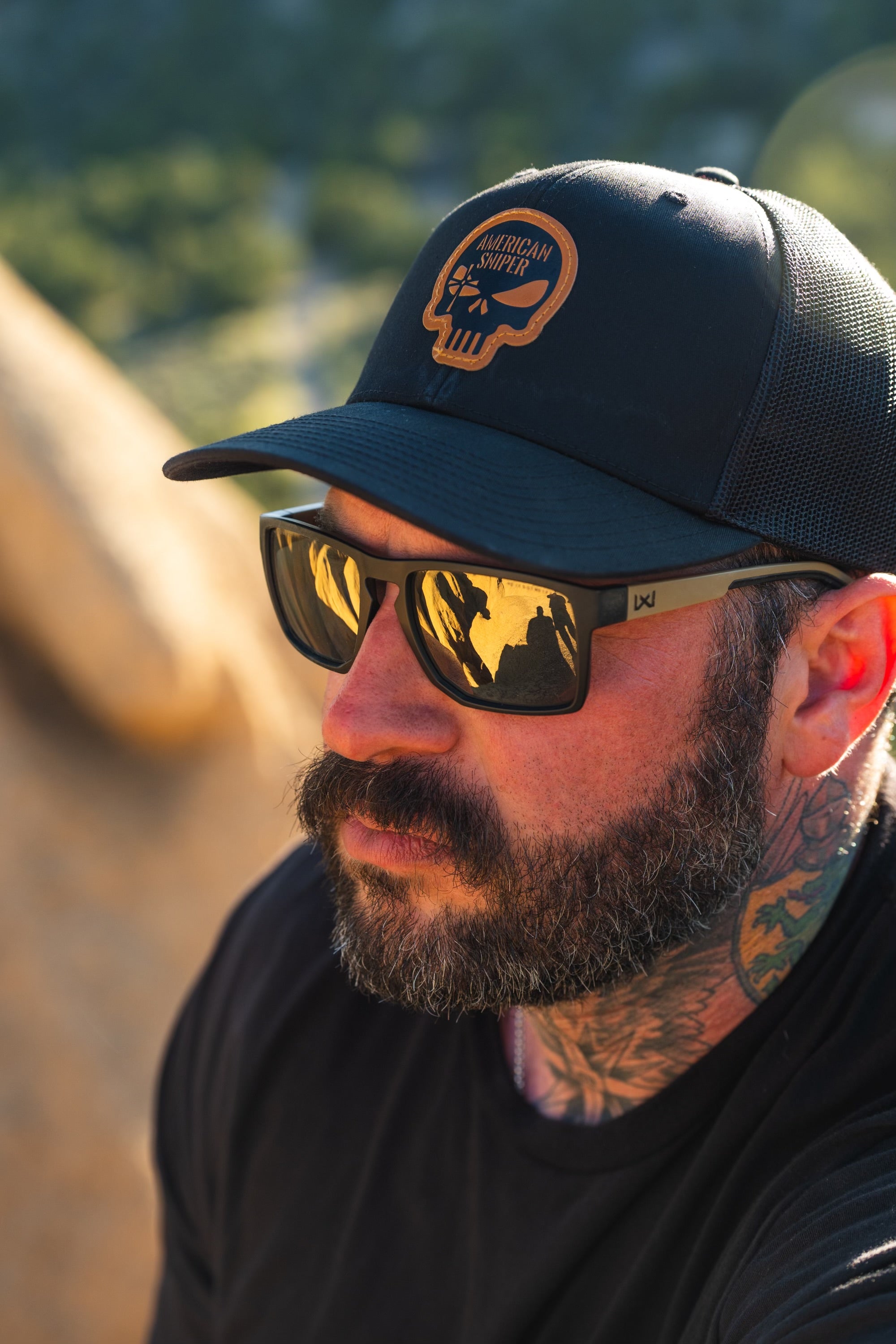 American Sniper Black Skull Patch Hat