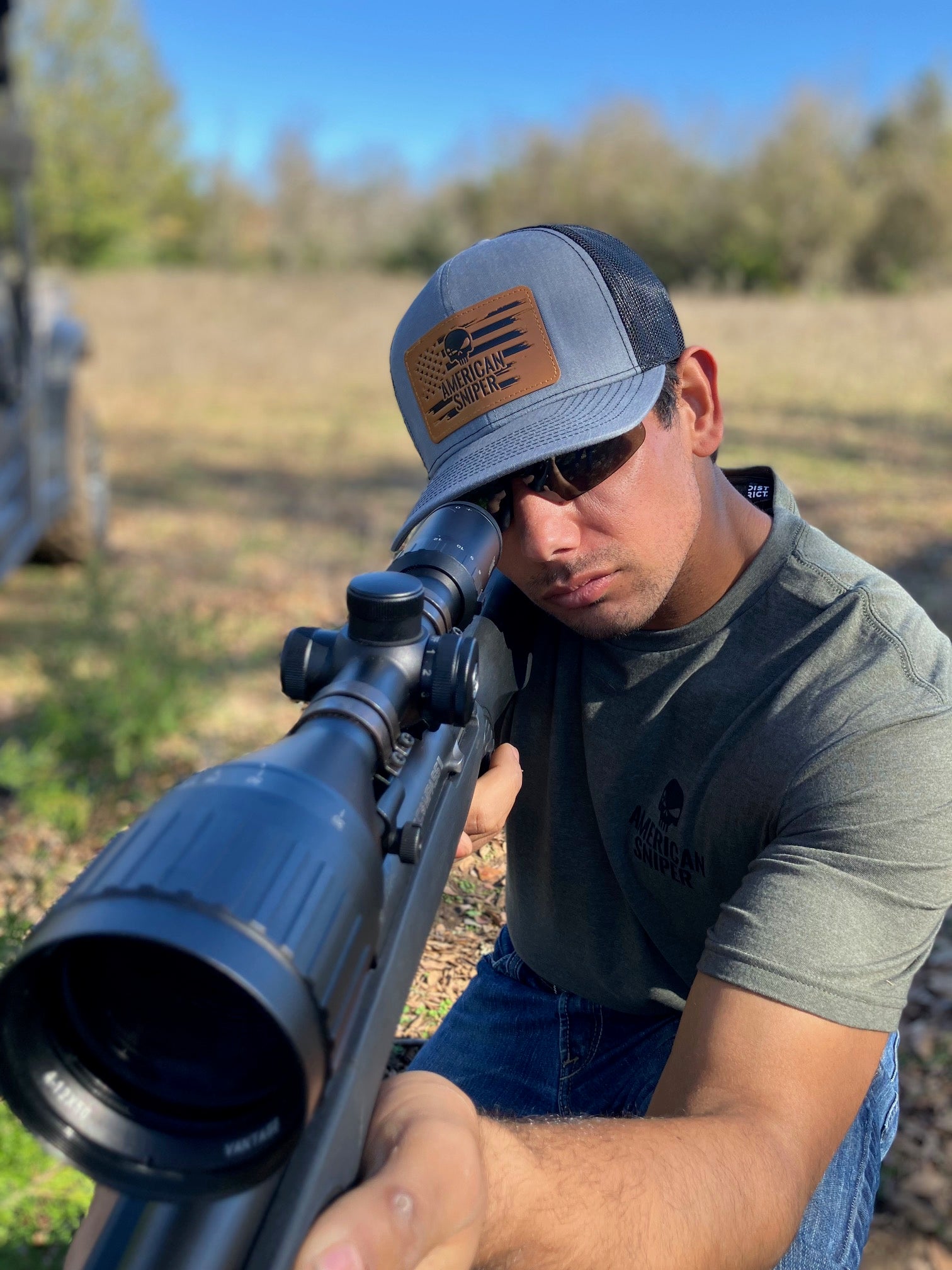 American Sniper Gray Flag Patch Hat