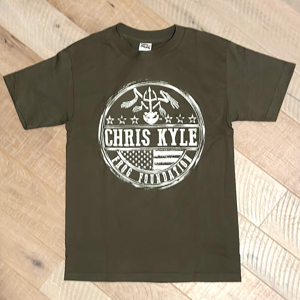Olive Green CKFF White Bone Frog Circle Shirt