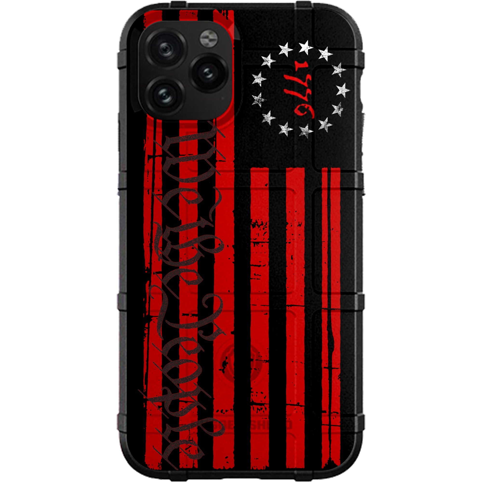 We the People Tattered Red 13-Star 1776 Flag Custom Printed Android & Apple Phone Case Design