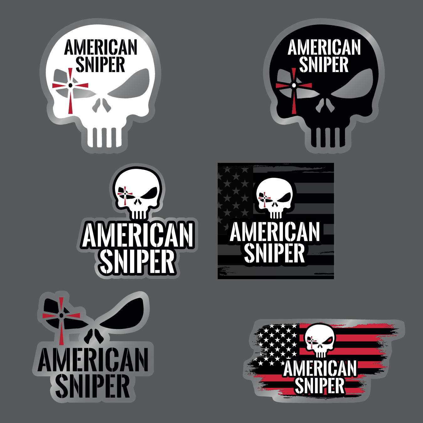 American Sniper 6 Pack Sticker Decal Bundle