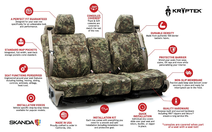 Custom Seat Cover Ballistic Camo Kryptek